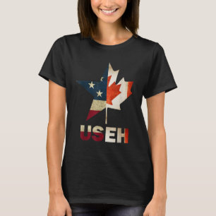T-shirt USEH Leaf drapeau canadien américain Canada États-
