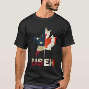 T-shirt USEH Leaf drapeau canadien américain Canada États-