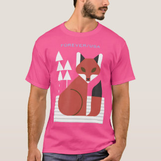 T-shirt Usps Hiver Bois Animaux Fox