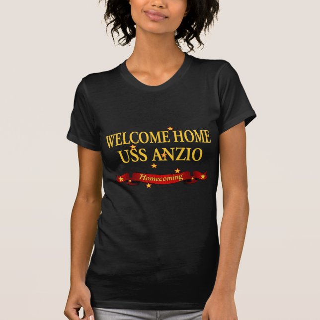 T-shirt USS à la maison bienvenu Anzio (Devant)