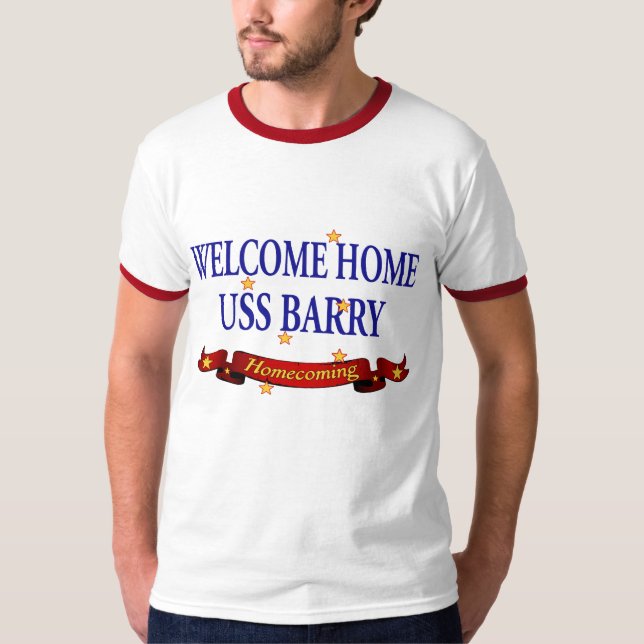T-shirt USS à la maison bienvenu Barry (Devant)