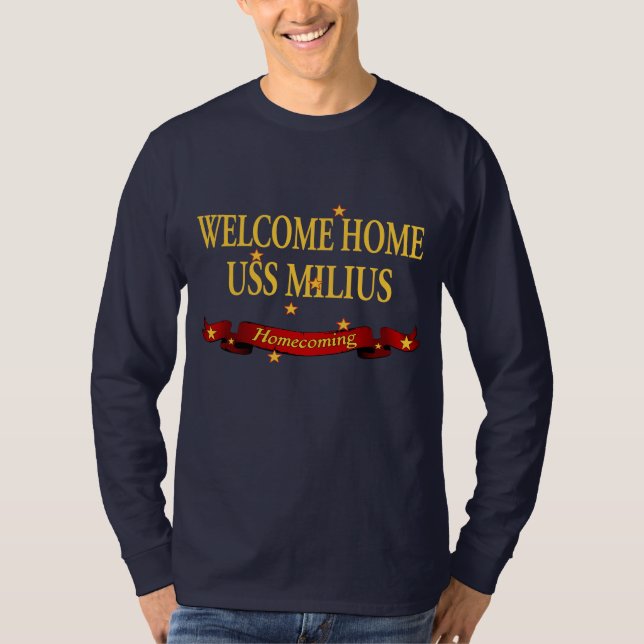 T-shirt USS à la maison bienvenu Milius (Devant)