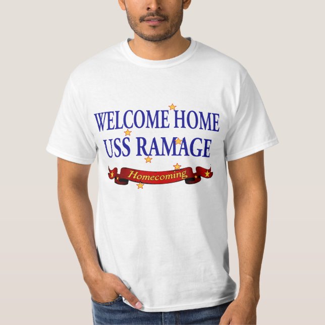 T-shirt USS à la maison bienvenu Ramage (Devant)