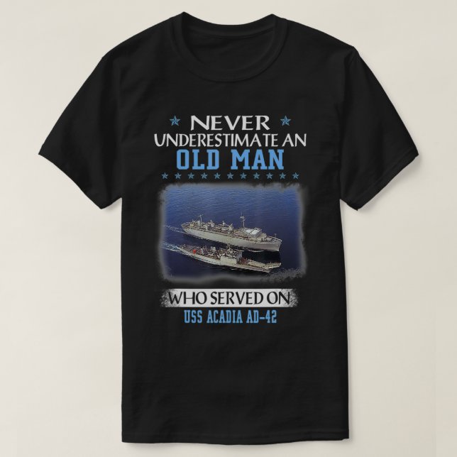 T-shirt USS Acadia AD42 Veterans Day Father Day Gift  (Design devant)