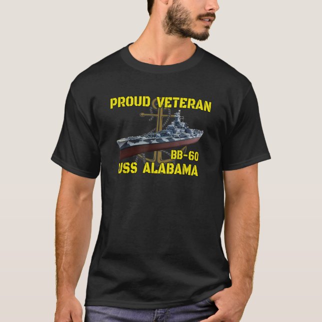 T-shirt USS Alabama BB 60 Bataillon Anciens Combattants Da (Devant)