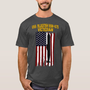 T-shirt USS Bluefish SSN675 Sous-marins Anciens Combattant