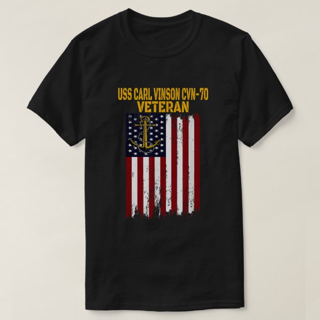 T-shirt USS Carl Vinson CVN-70 Avion Carrier Veteran's (Design devant)