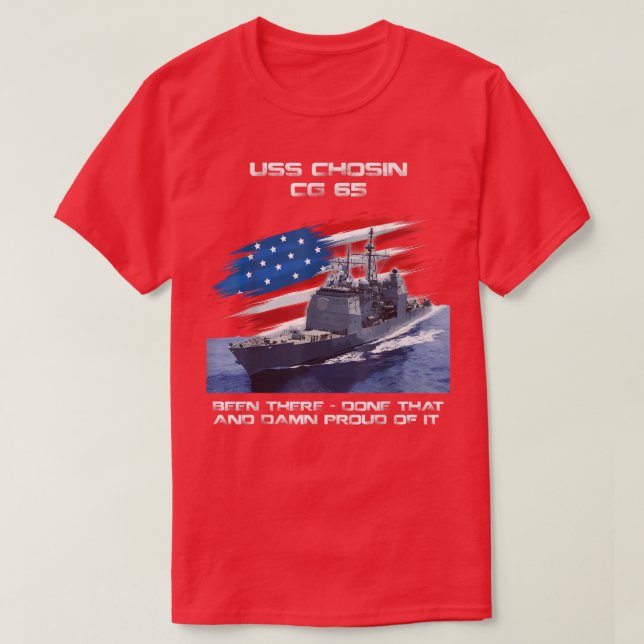 T-shirt USS Chosin CG65 Classe Croiseur Pavillon Américain (Design devant)
