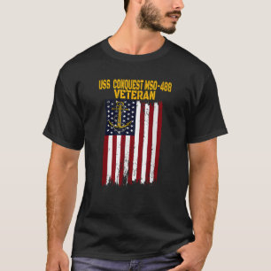 T-shirt USS Conquest MSO 488 Minesweeper Vétérans de guerr