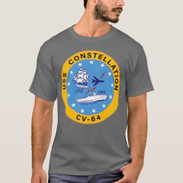 T-shirt USS Constellation CV-64 Insigne de transporteur d' (Devant)