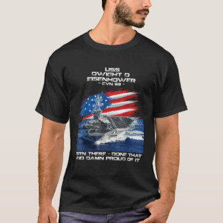 T-shirt USS Dwight D Eisenhower CVN 69 Avion Carrier Ve