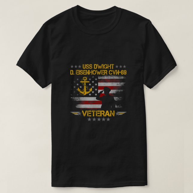 T-shirt USS Dwight D Eisenhower CVN porte-avions Veter (Design devant)