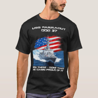 T-shirt USS Farragut DDG37 Destroyer Ship USA Flag Veteran