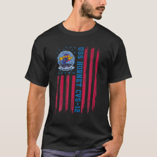 T-shirt USS Hornet CVS-12 Drapeau USA Porte-avions Vétéran