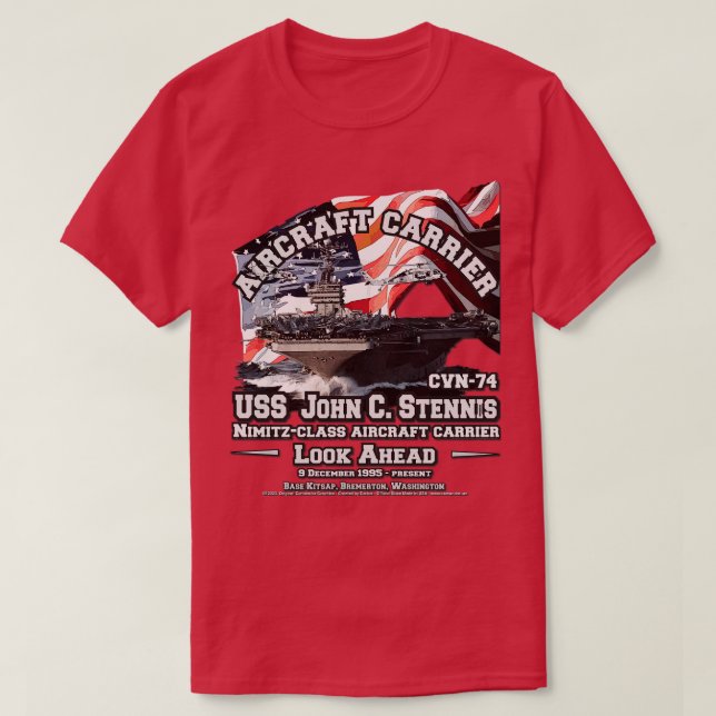 T-shirt USS John C Stennis CVN74 Avion porte-avions vétéri (Design devant)