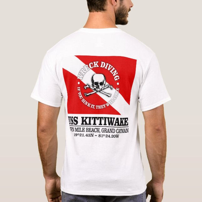 T-shirt USS Kittiwake (meilleures épaves) (Dos)