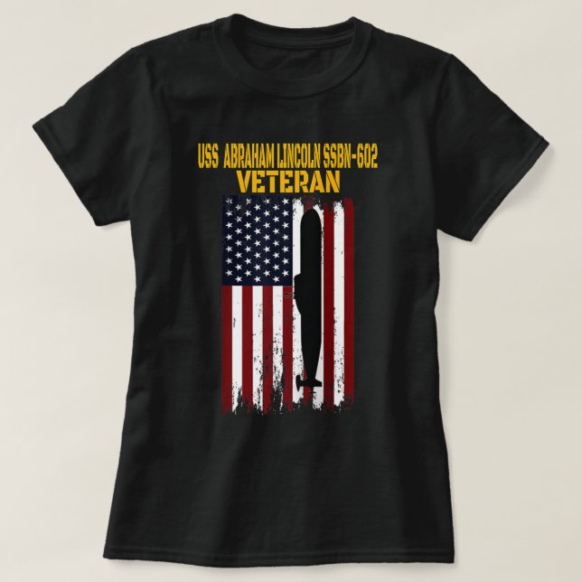 T-shirt USS Lincoln SSBN-602 Père de la fête des anciens c (Design devant)