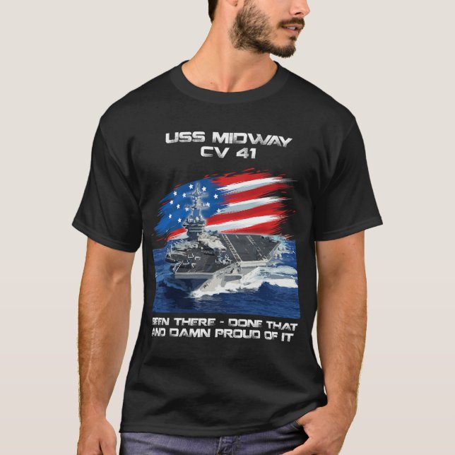 T-shirt USS Midway CV 41 Avion porte-avions Vétérinaire Ét (Devant)