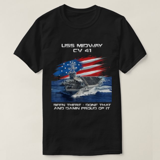 T-shirt USS Midway CV 41 Avion porte-avions Vétérinaire Ét (Design devant)