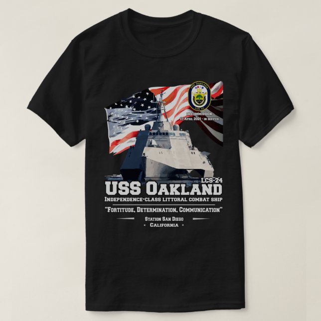 T-shirt USS Oakland LCS24 Comcomba littorale indépendant e (Design devant)