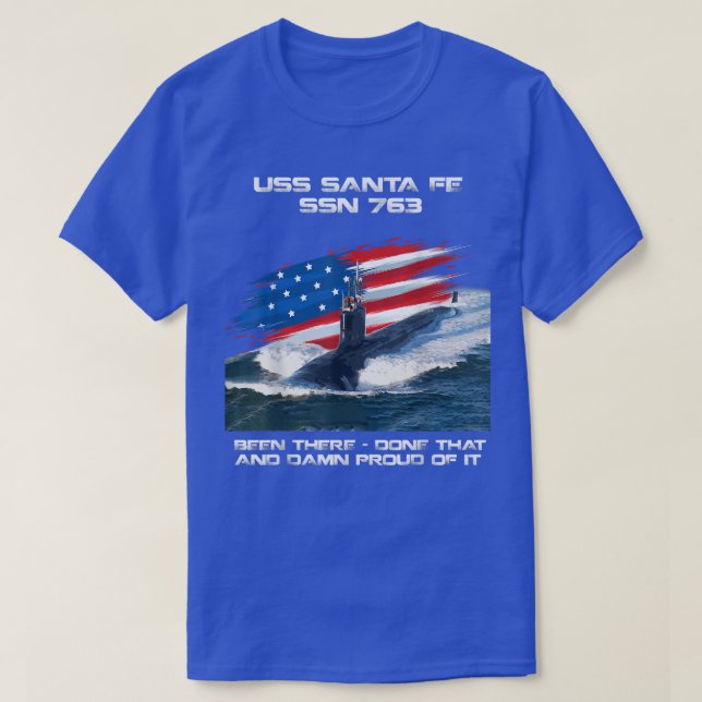 T-shirt USS Père Noël Fe SSN763 American Flag Submarine Ve (Design devant)