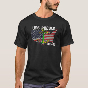 T-shirt USS Preble DDG 46 Détroyer Anciens Combattants Jou