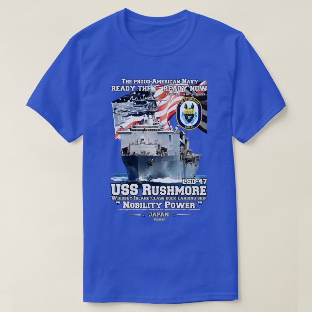 T-shirt USS Rushmore LSD47 débarquement maritime (Design devant)
