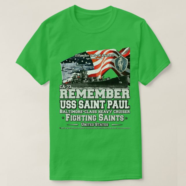 T-shirt USS Saint Paul CA73 Baltimoreclass croiseur lourd  (Design devant)