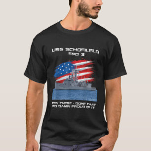 T-shirt USS Schofield FFG 3 Classe Frigate American Flag V