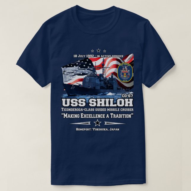 T-shirt USS Shiloh CG67 CRUISER (Design devant)