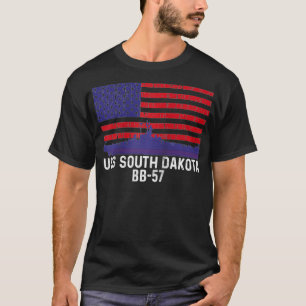 T-shirt USS South Dakota BB-57 Bataillon Vintage américain