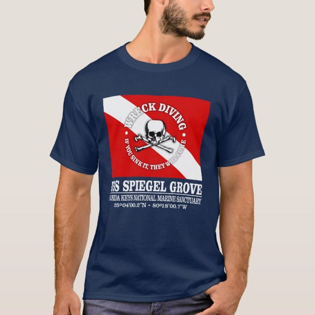 T-shirt USS Spiegel Grove (meilleures épaves) (Devant)