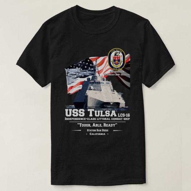 T-shirt USS Tulsa LCS16 Combat littoral indépendant (Design devant)