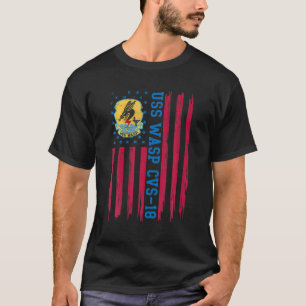T-shirt USS Wasp CVS-18 États-Unis porte-drapeau Vétéri