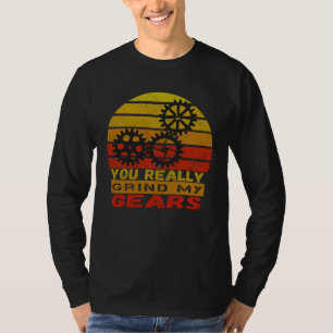 T-shirt Usure Mes Engrenages Voiture Humour Mécanicien Vin