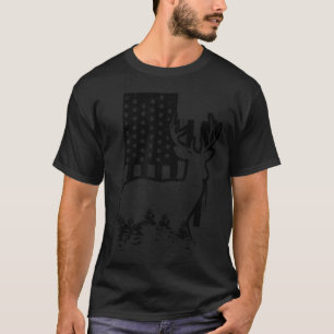 T-shirt Utah Elk Chasse Carte de l'État US Drapeau Chasse