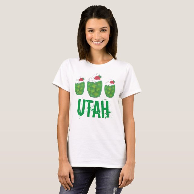 T-shirt UTAH Green Gelatin Dessert Parfait fraise (Devant entier)