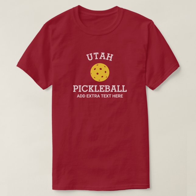 T-shirt Utah Pickleball Ajouter Club, Nom du partenaire Pe (Design devant)