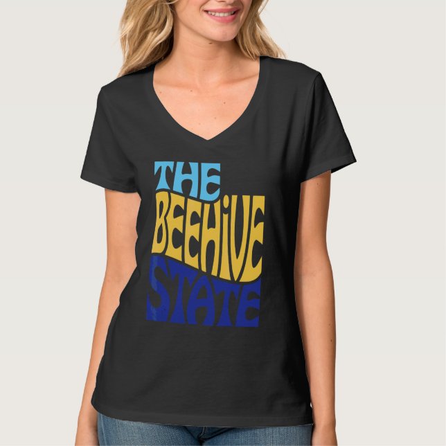 T-shirt Utah Ut Us State Shape Motto (Devant)