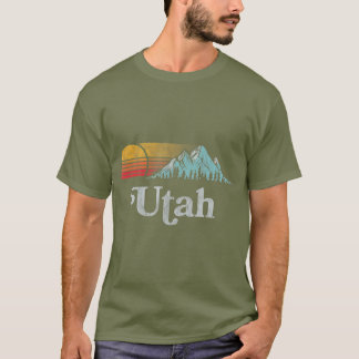 T-shirt Utah Vintage Mountain Sunset 80 Retro