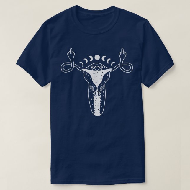 T-shirt Uterus Montre Le Pro Choice Féministe Du Doigt Moy (Design devant)