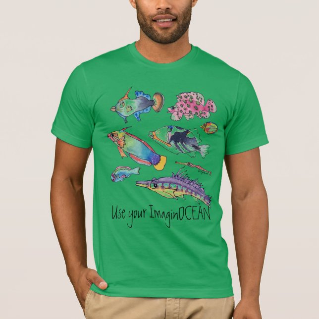 T-shirt Utiliser votre poisson ImaginOCEAN (Devant)