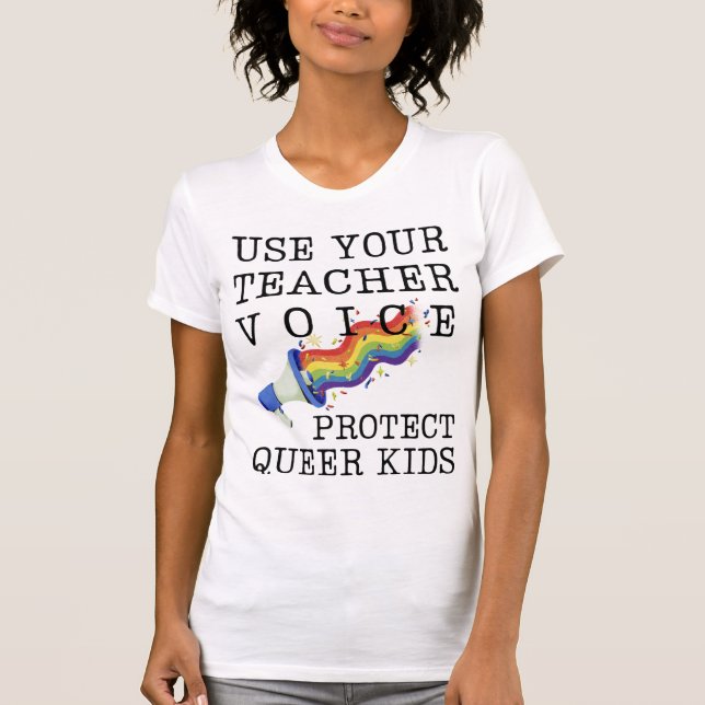 T-shirt Utilisez Votre Voix D'Enseignant : Protégez Les En (Devant)