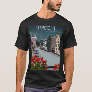 T-shirt Utrecht Le Pays-Bas Vintage Minimal Retro