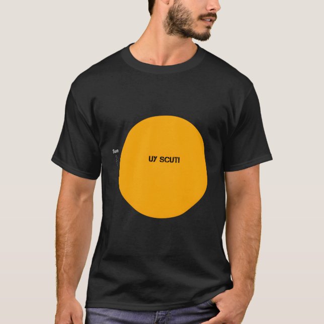 T-shirt Uy Scuti Comparé Au Soleil (Devant)