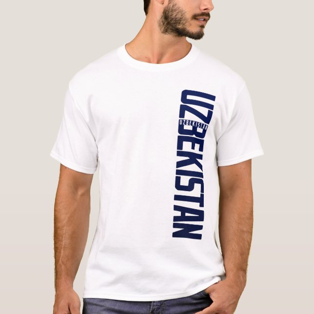 T-shirt UZBEKISTAN_vert_blue (Devant)