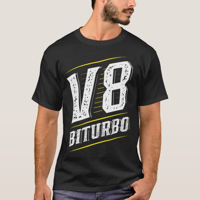 T-shirt V8 Biturbo - Turbo Engine - Réglage de sport autom (Devant)