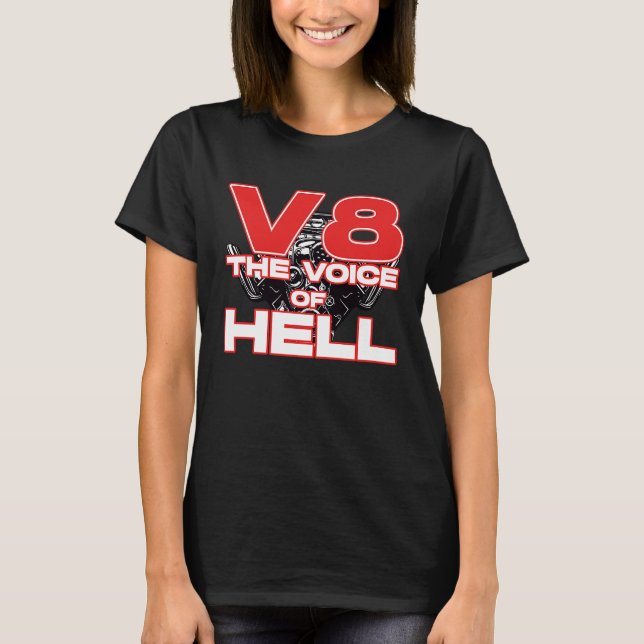 T-shirt V8 Car Tuning Cylinder Workshop The Voice of Light (Devant)