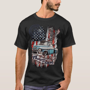 T-shirt V8 Legendary Pickup GMC 100 American drôle pig gif