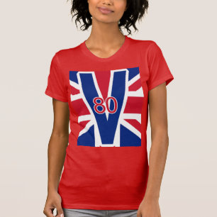 T-shirt V 80 avec Union Jack Arrière - plan VE Day UK